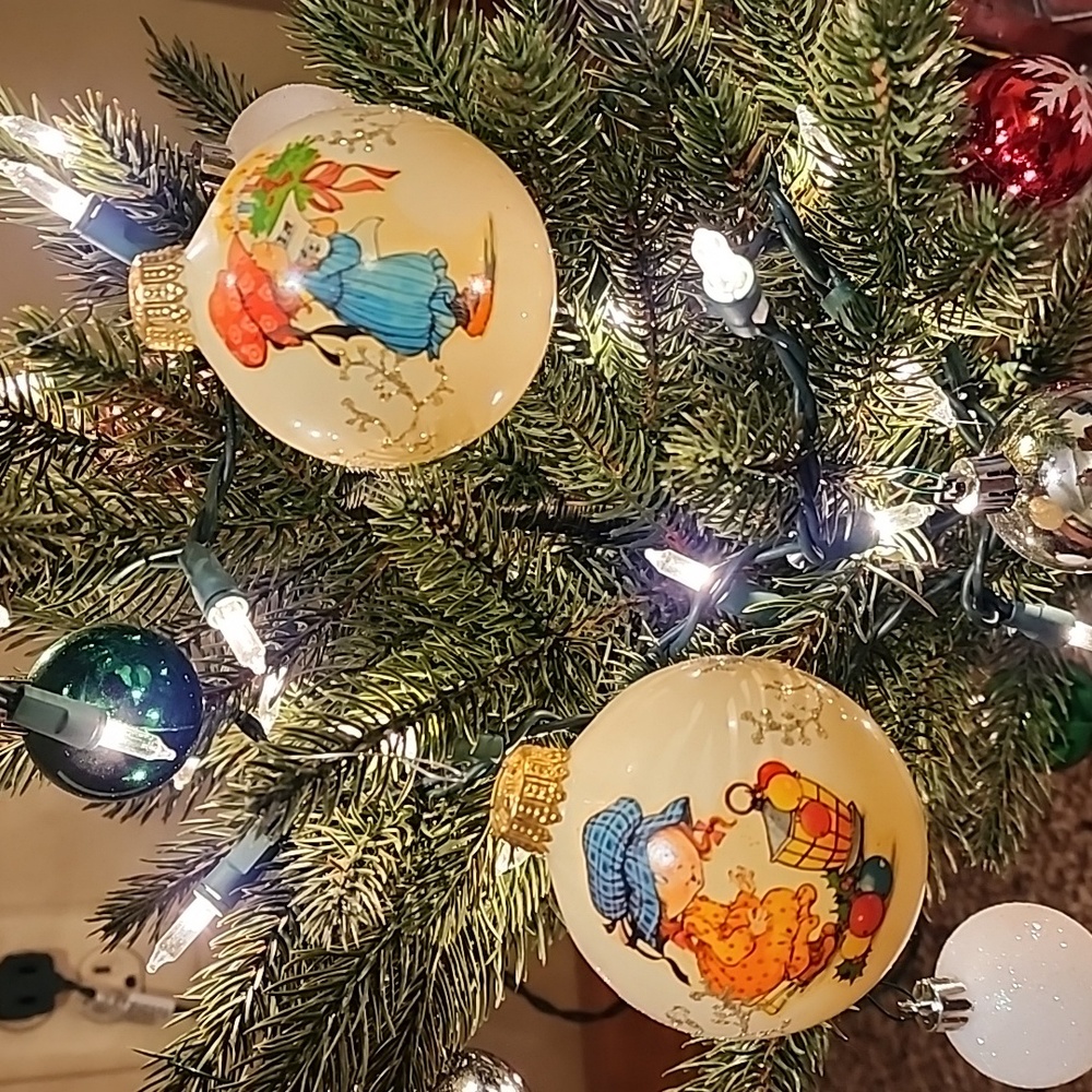Vintage Glass West German Ornaments, Set of 2
